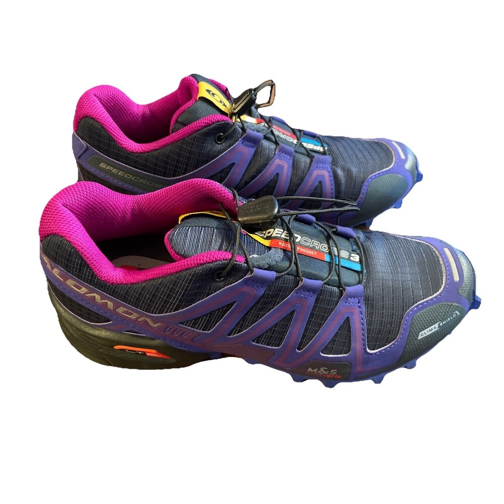 Salomon Speedcross 3 Shoes Womens Size 7.5 Purple Trail Running Contagrip EUC